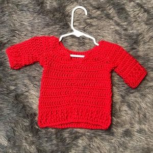 Preemie/newborn red sweater and hat